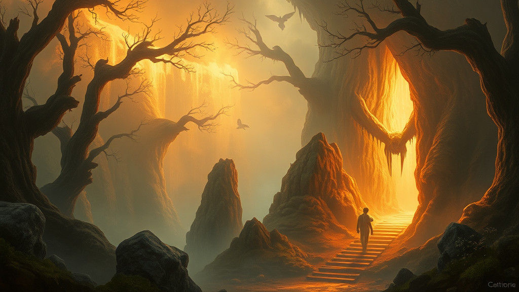 Mystical Scene in Romanticism Style