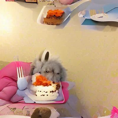 Bunny Celebrates Birthday with Carrot Cake