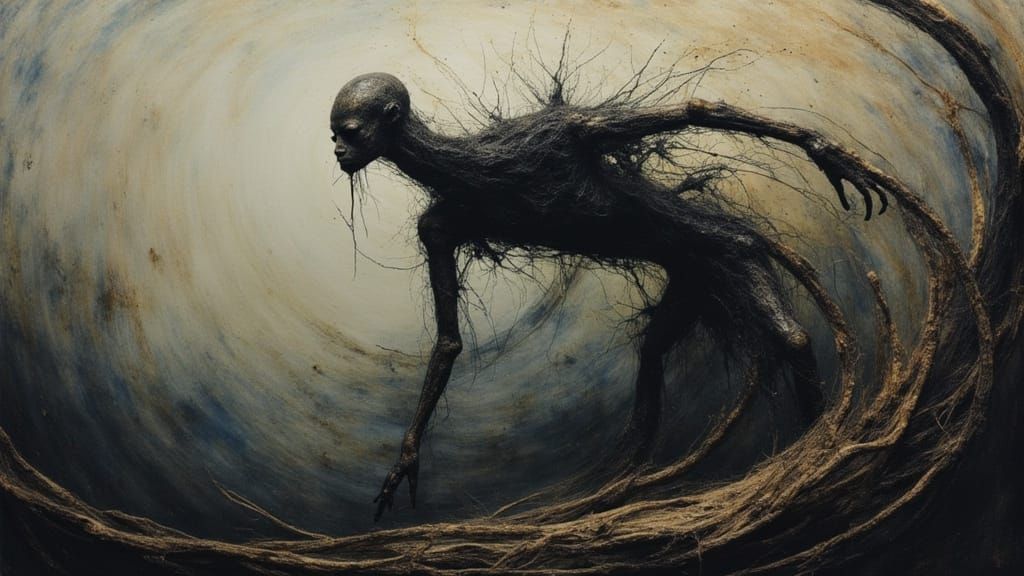 Surreal Undulating Monster in Dreamlike State