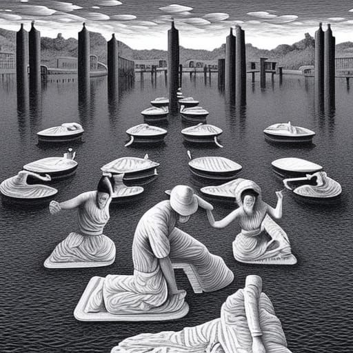 Surreal People in Impossible Space