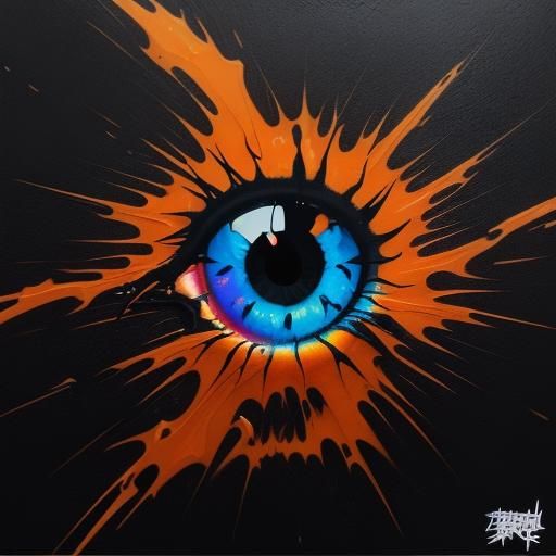 Dragon with Blue Eyes in Graffiti Art Style