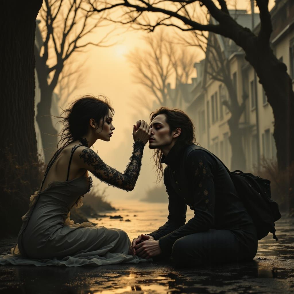 Hyperrealistic Portrait in Moody Surrealism Style