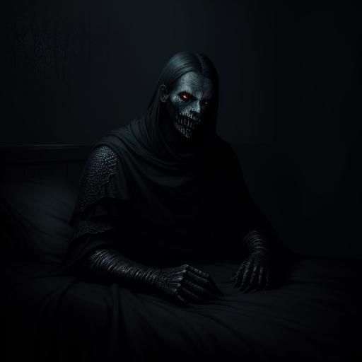 Eerie Two-Tongued Monster Watches Sleeping Man