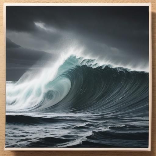 Ship Overwhelmed by Wave in Cinematic Style