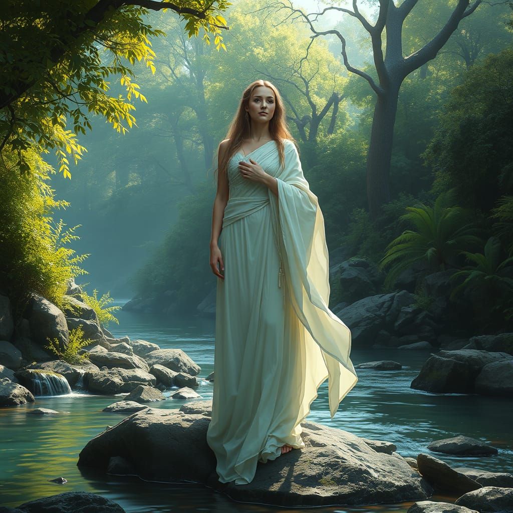 River Goddess in Ethereal Beauty
