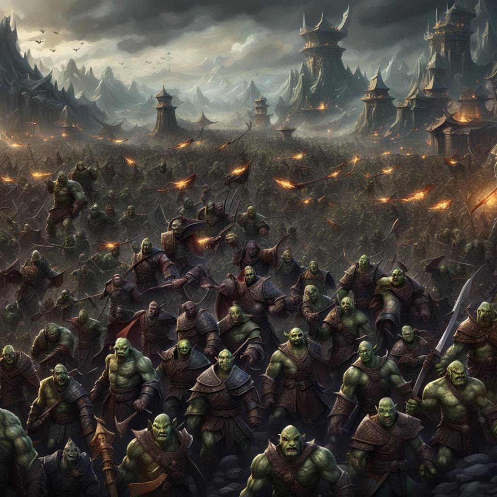Orc and Goblin Horde: A Matte Painting