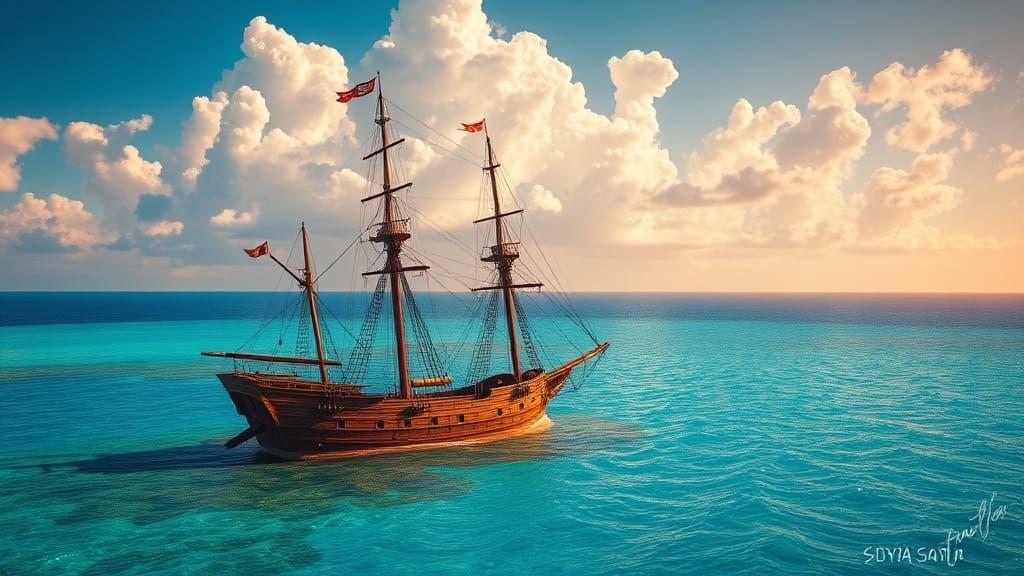 HMS Endeavour Grounded on Great Barrier Reef