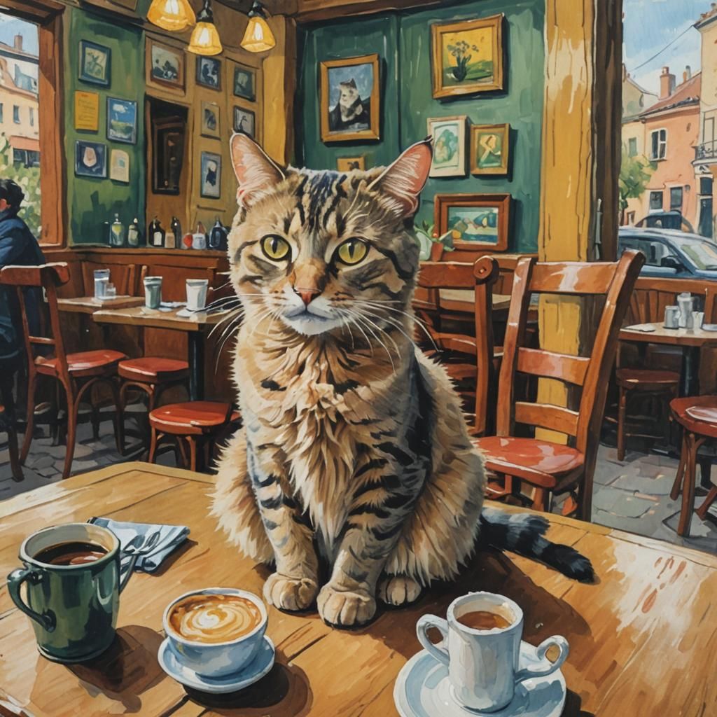 Cat and coffee
