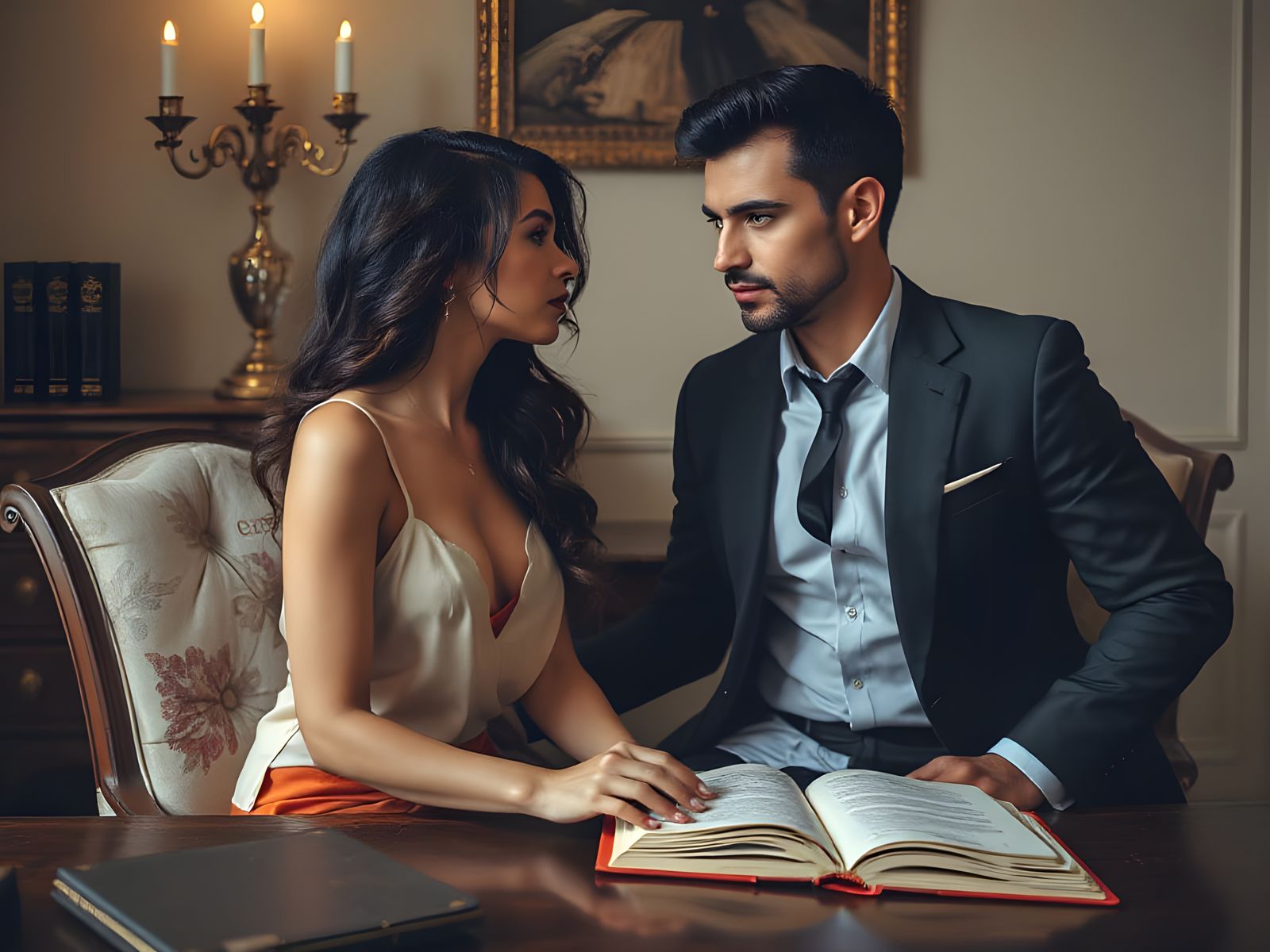 Book Cover: Woman in Shirt on Desk