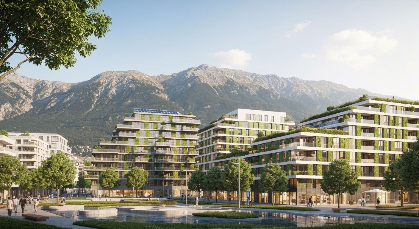 Sustainable Innsbruck Cityscape with Tyrolean Mountains