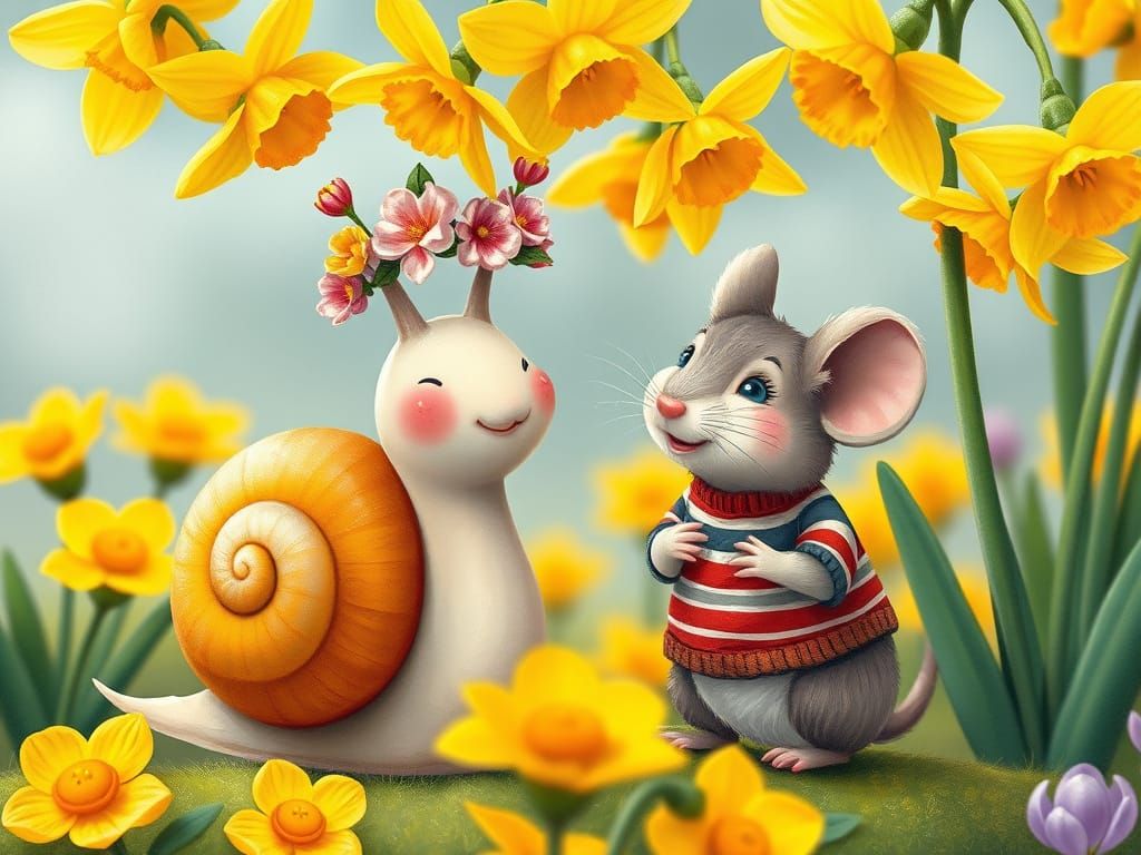 Whimsical Garden Friends in Floral Style