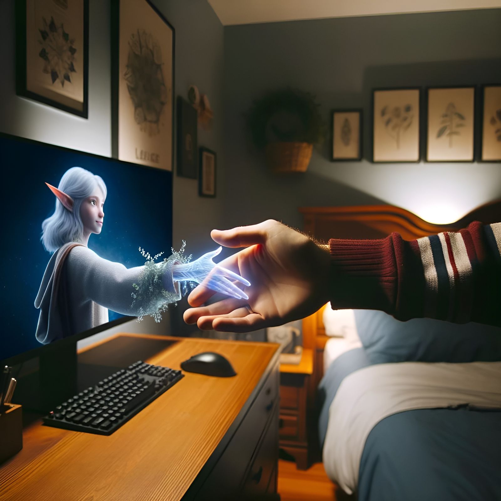 Holographic Elf Shimmers with Light