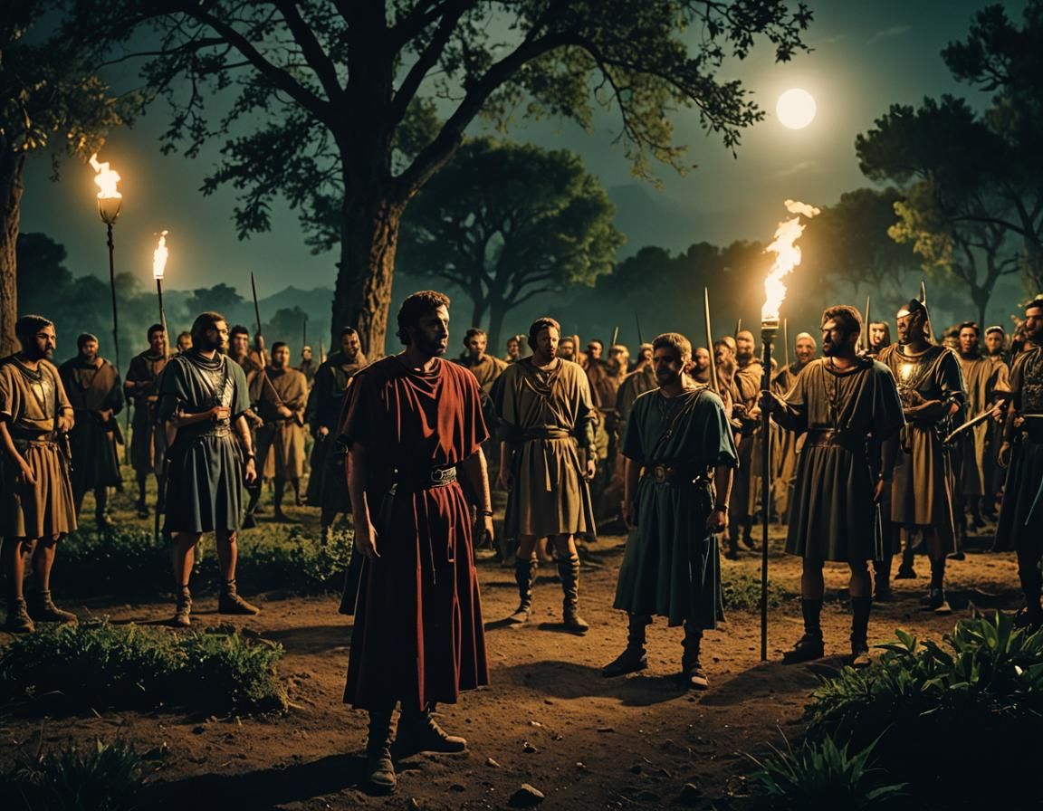 Judas' Betrayal: Gethsemane Under a Full Moon