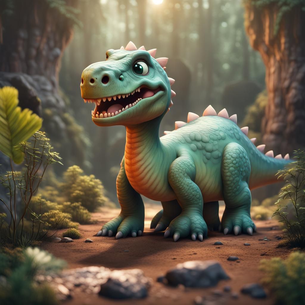 Fantastical Cute Dinosaur Concept Art