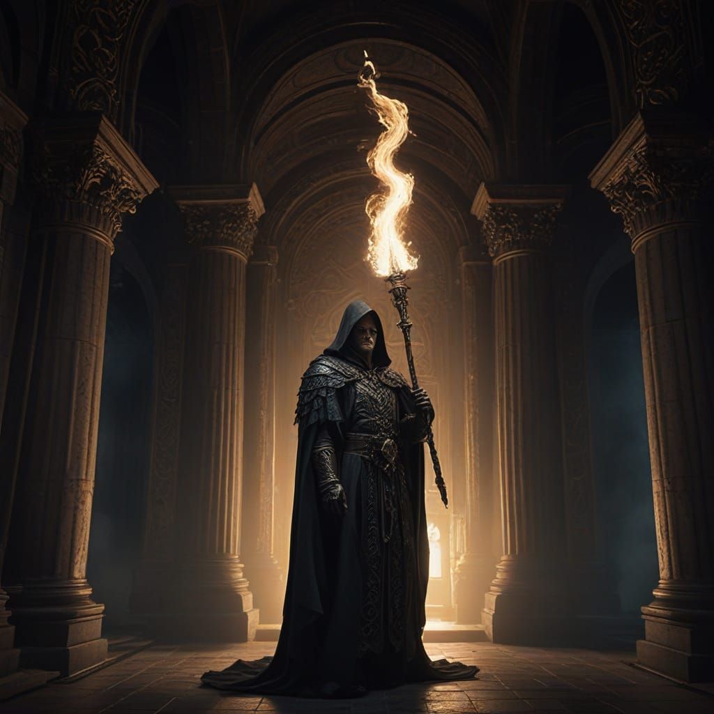 Gothic Wizard Confronts the Volkshalle