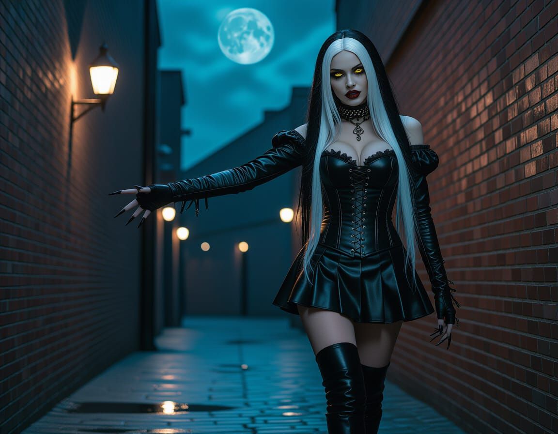 Gothic Vampire Portrait in Dramatic Lighting
