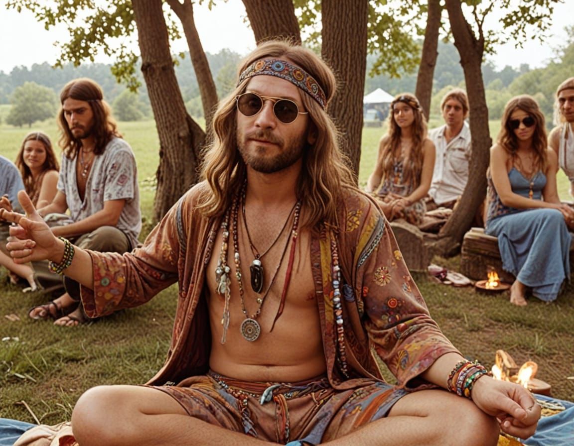 Free-Spirited Hippie in Vibrant Colors