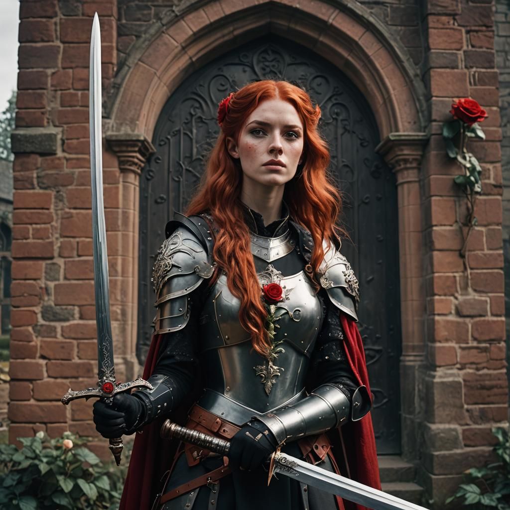 Victorian Girl with Sword, Cinematic Film Still