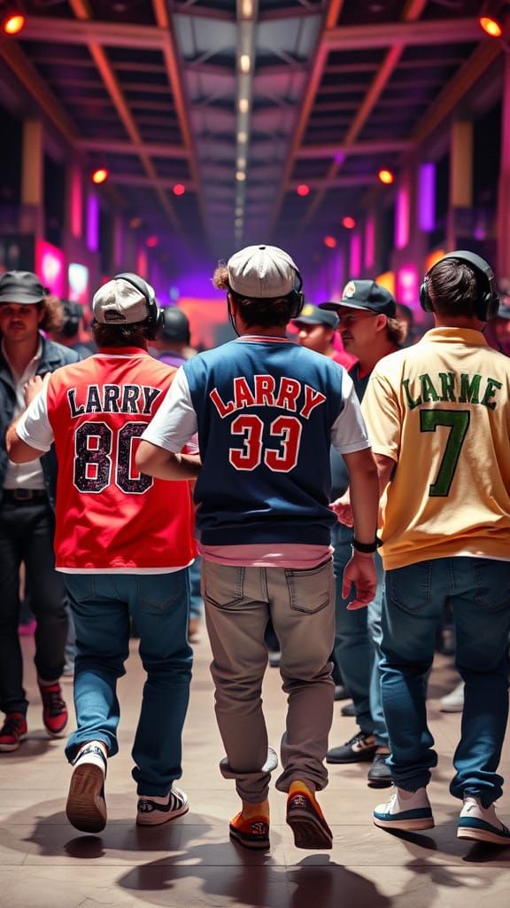 80s Hip Hop Dancers in Vibrant Colors