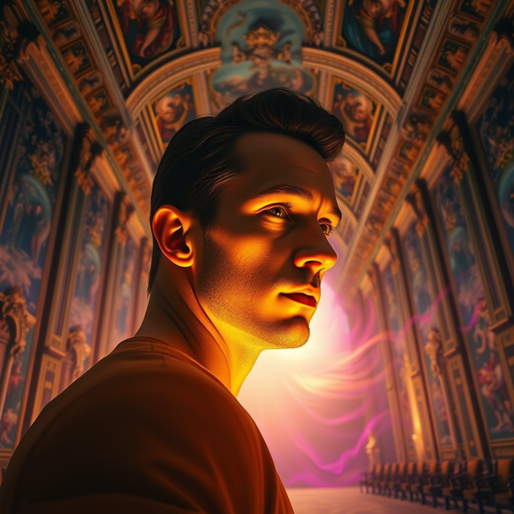 Dreamlike Baroque Courtroom Scene