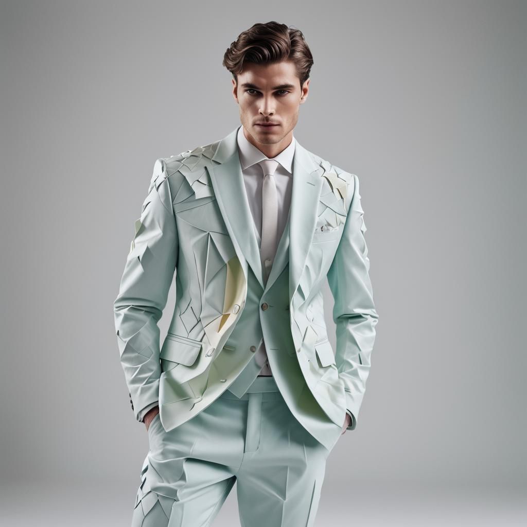 Origami Paper Suit: Sleek Commercial Fashion Photography