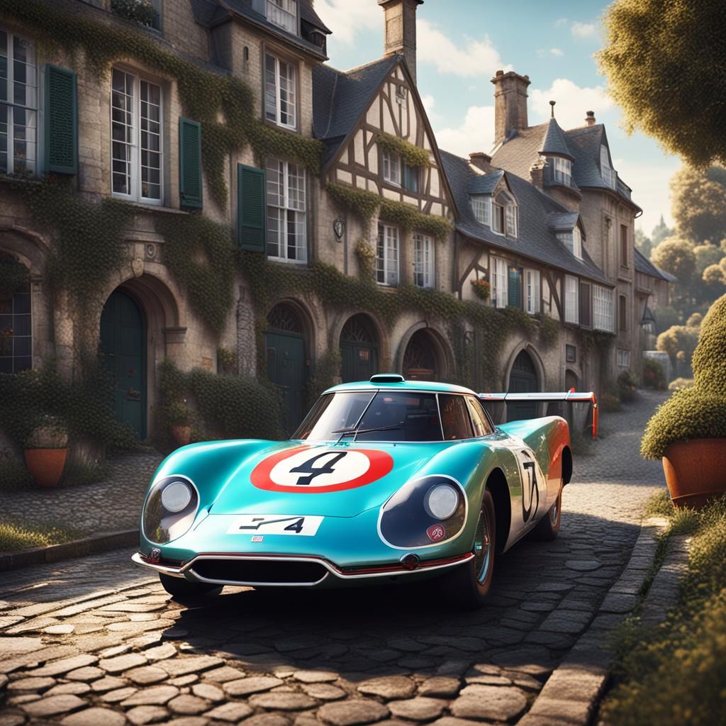 Citroën DS and Porsche 917 Mashup, Matte Painting