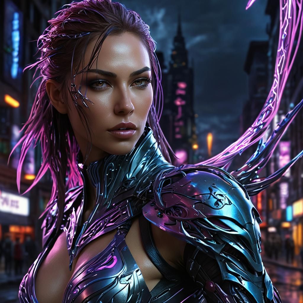 Woman in Witchblade Armor Battles Evil Entity