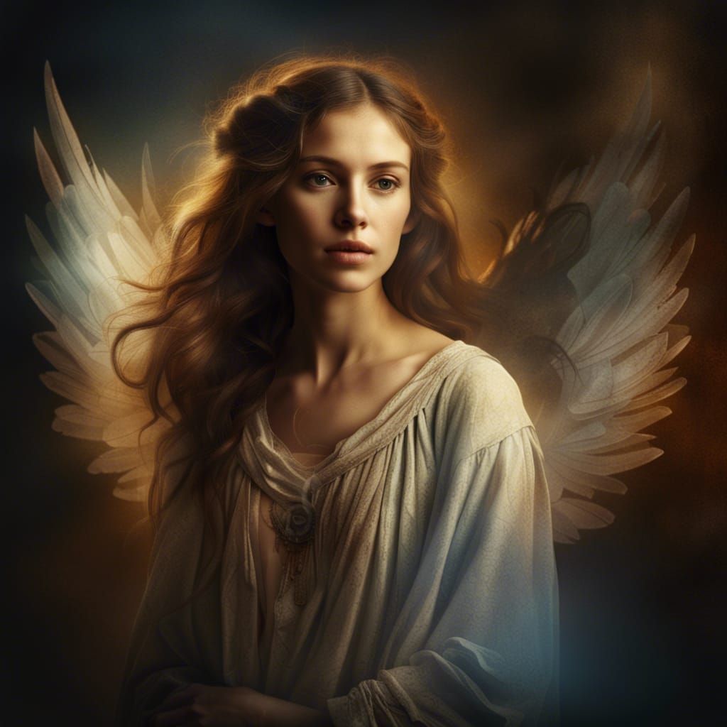 Ethereal Woman Portrait in Rembrandt Style