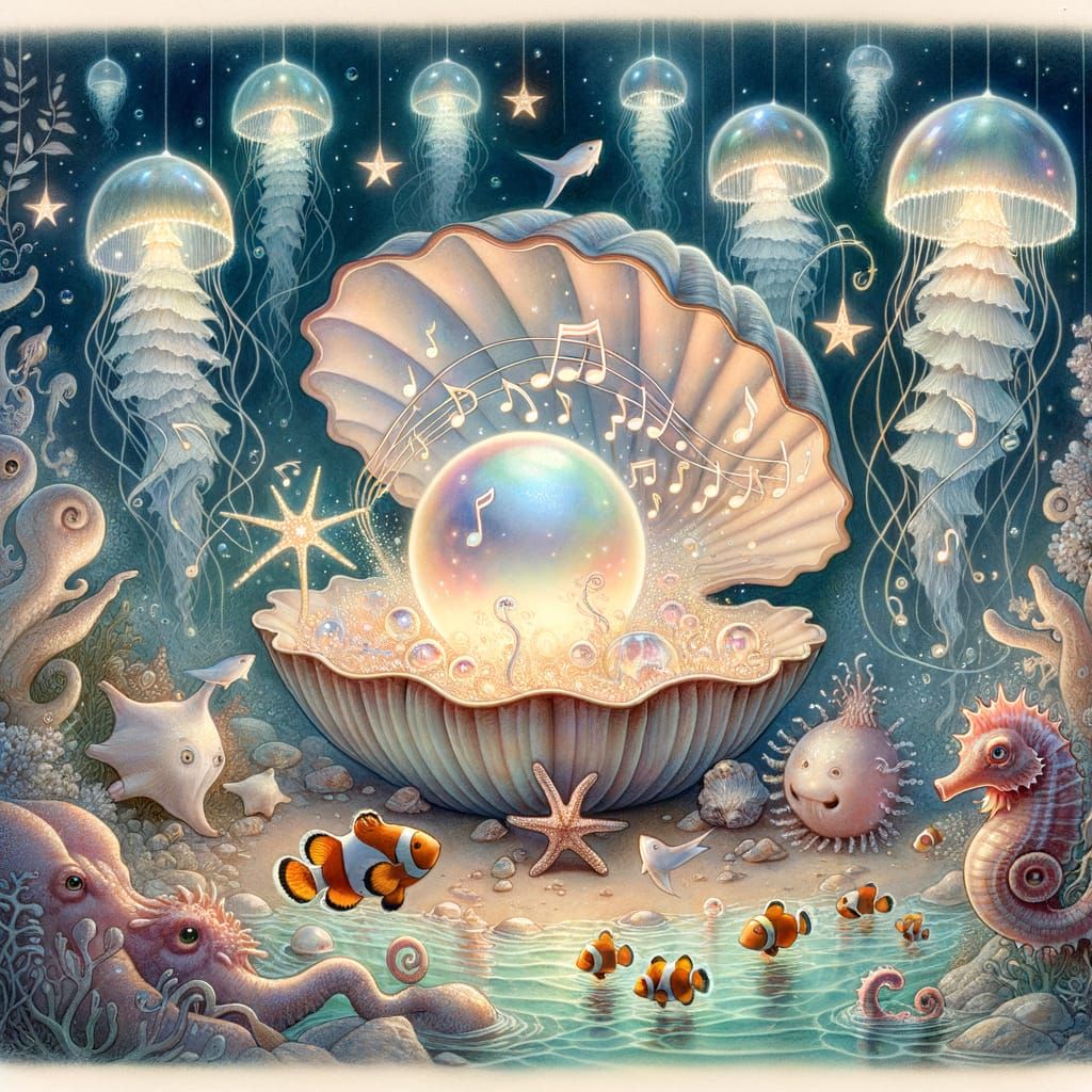 Enchanted Underwater Scene: The Pearl of Dreams