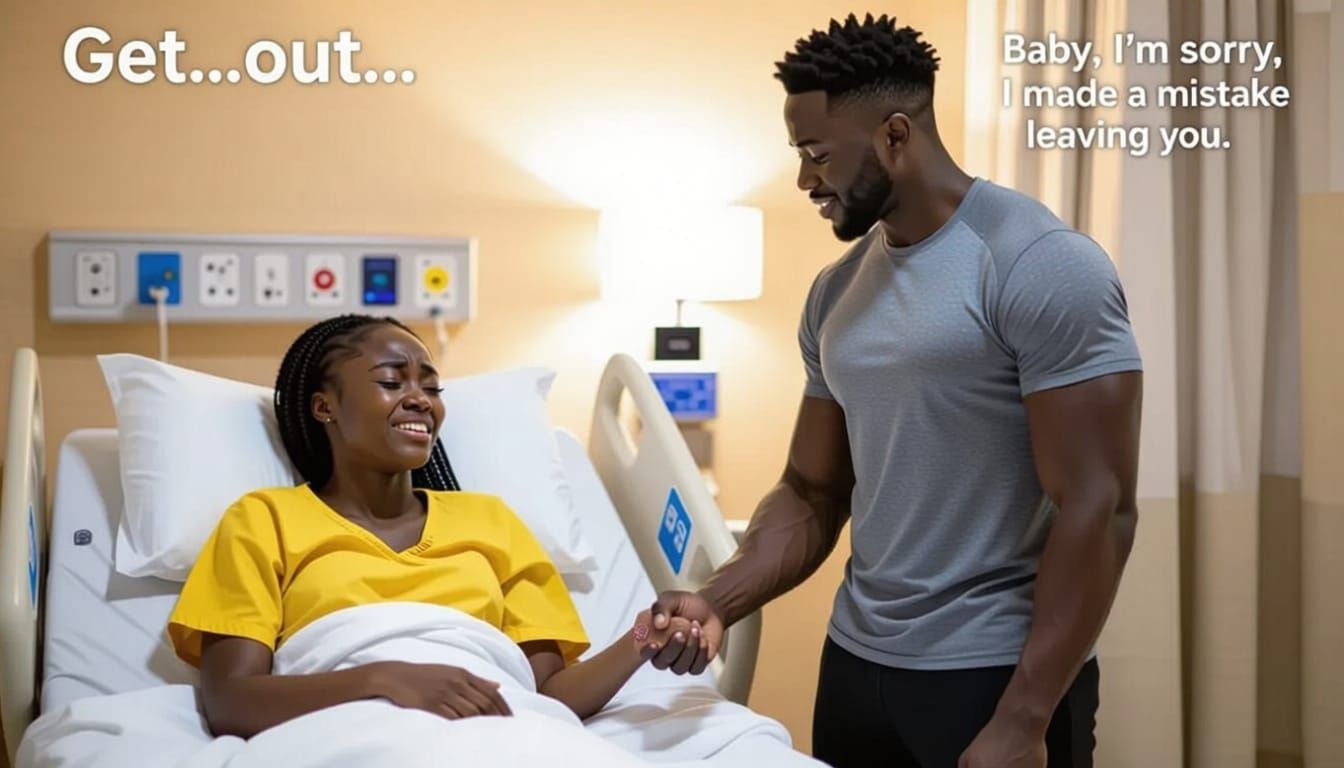 Emotional Hospital Scene: Girl Cries as Man Apologizes