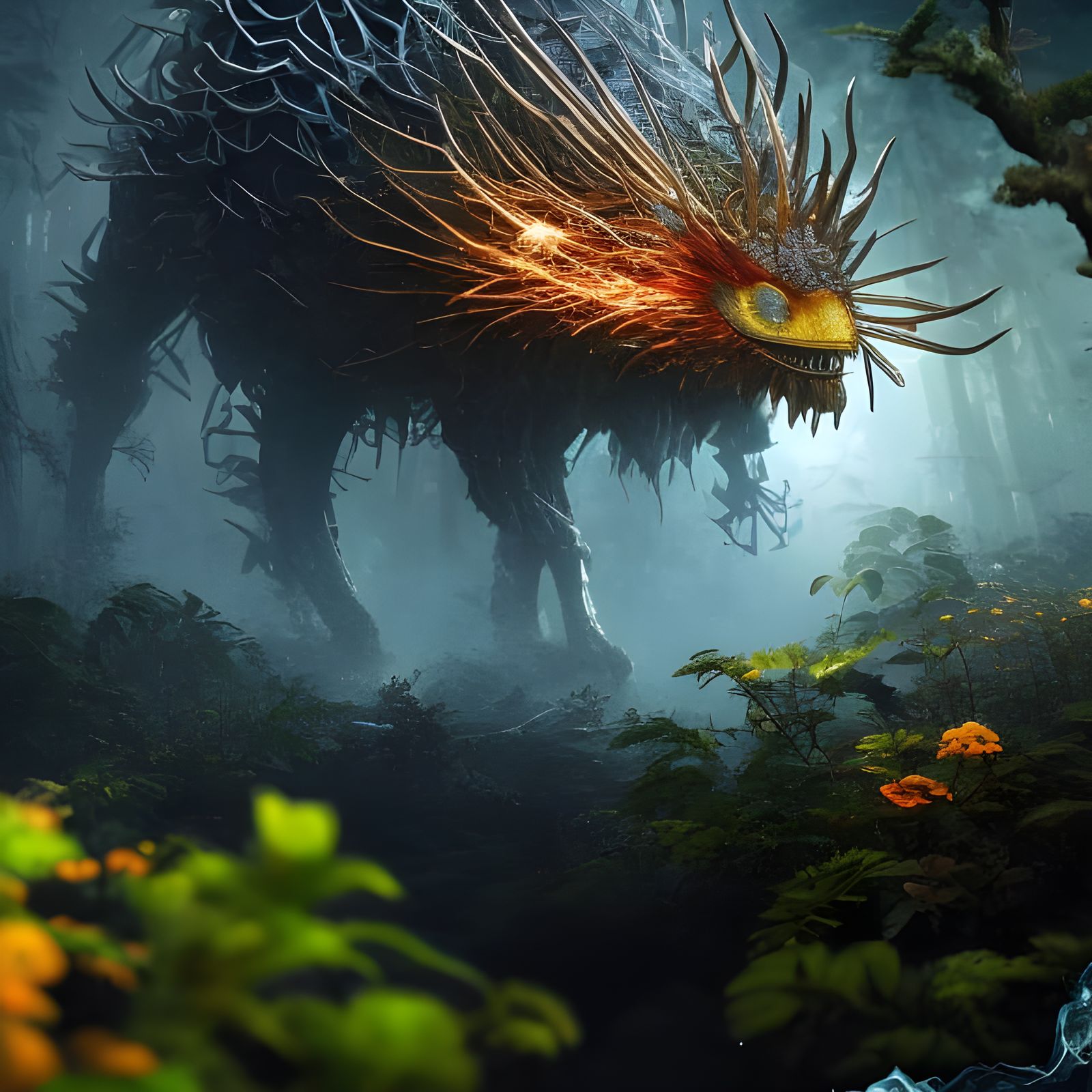 Surreal Spider with Internal Landscape, Photorealistic Artwo...