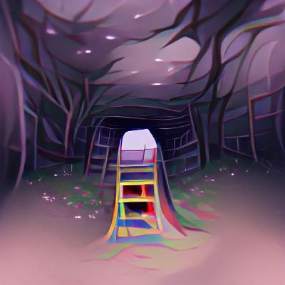 Nostalgic Childhood Hideaway in Dreamlike Forest