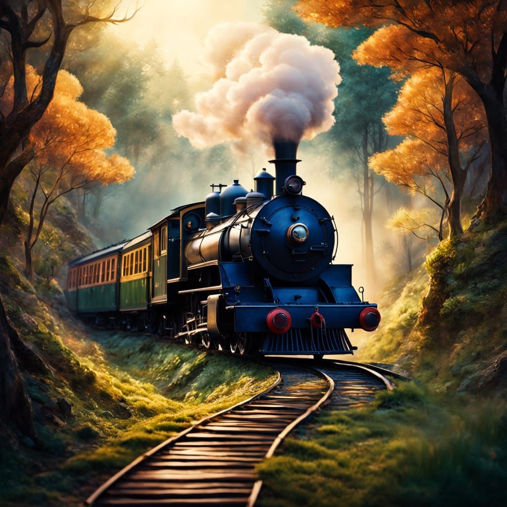 Whimsical Portal to Dreamy Forest Path in Vibrant Watercolor...