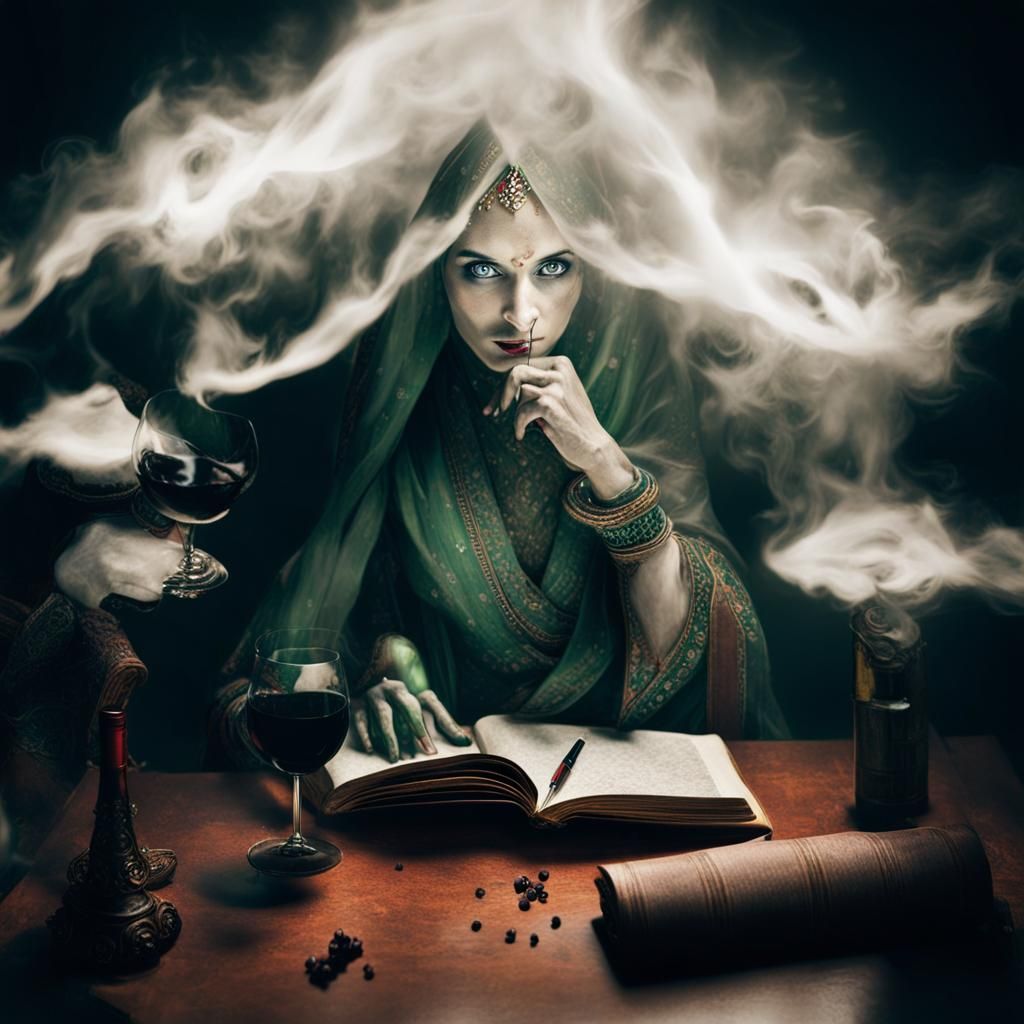 Ethereal Ghost Emerges from Chaos Magic Book