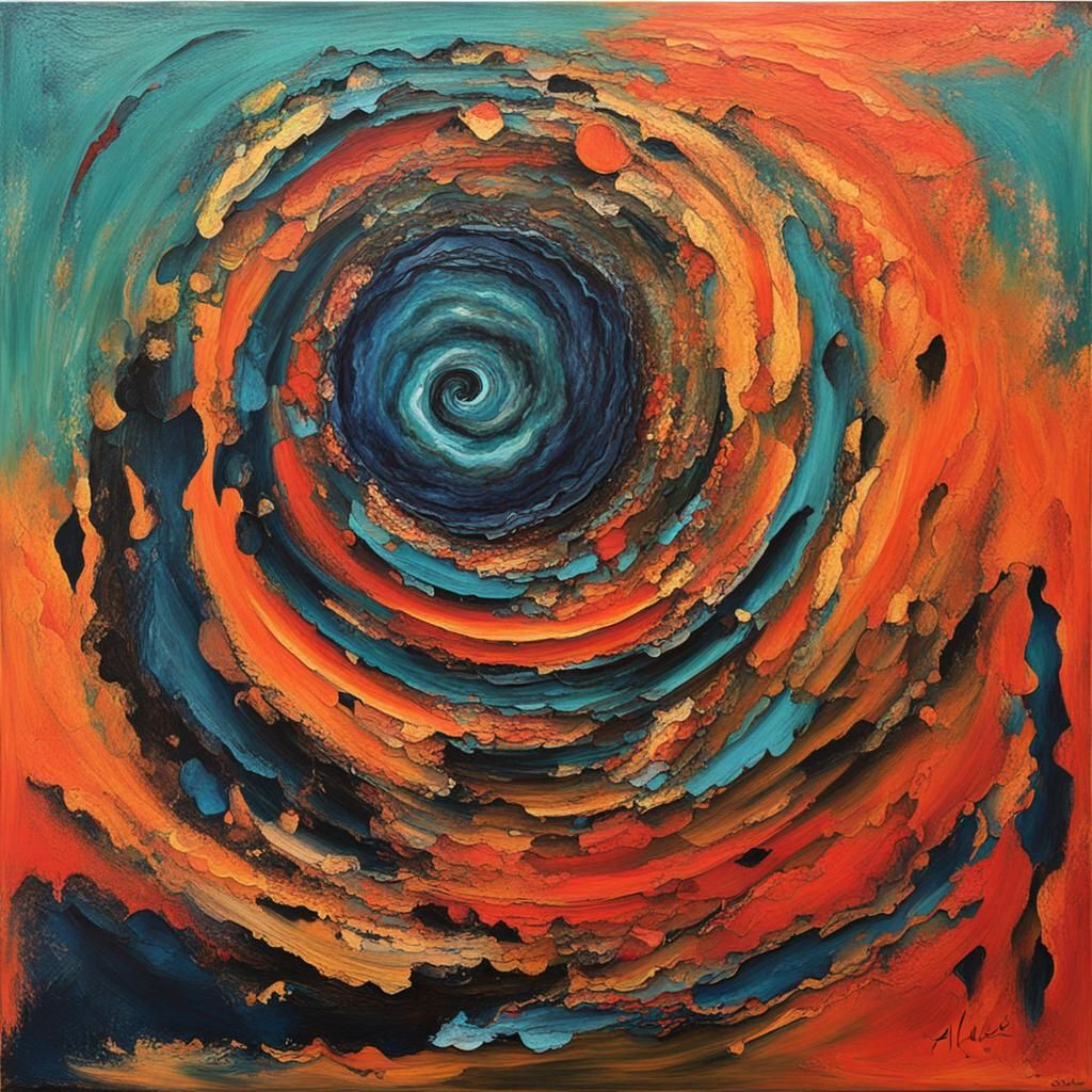 Abstract Art: Alive She Cried in Complementary Colors