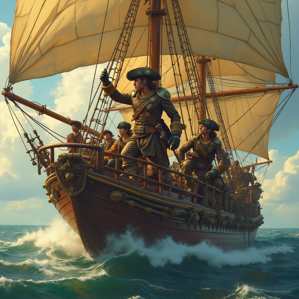 Steampunk Pirates in the Style of Classic Adventure