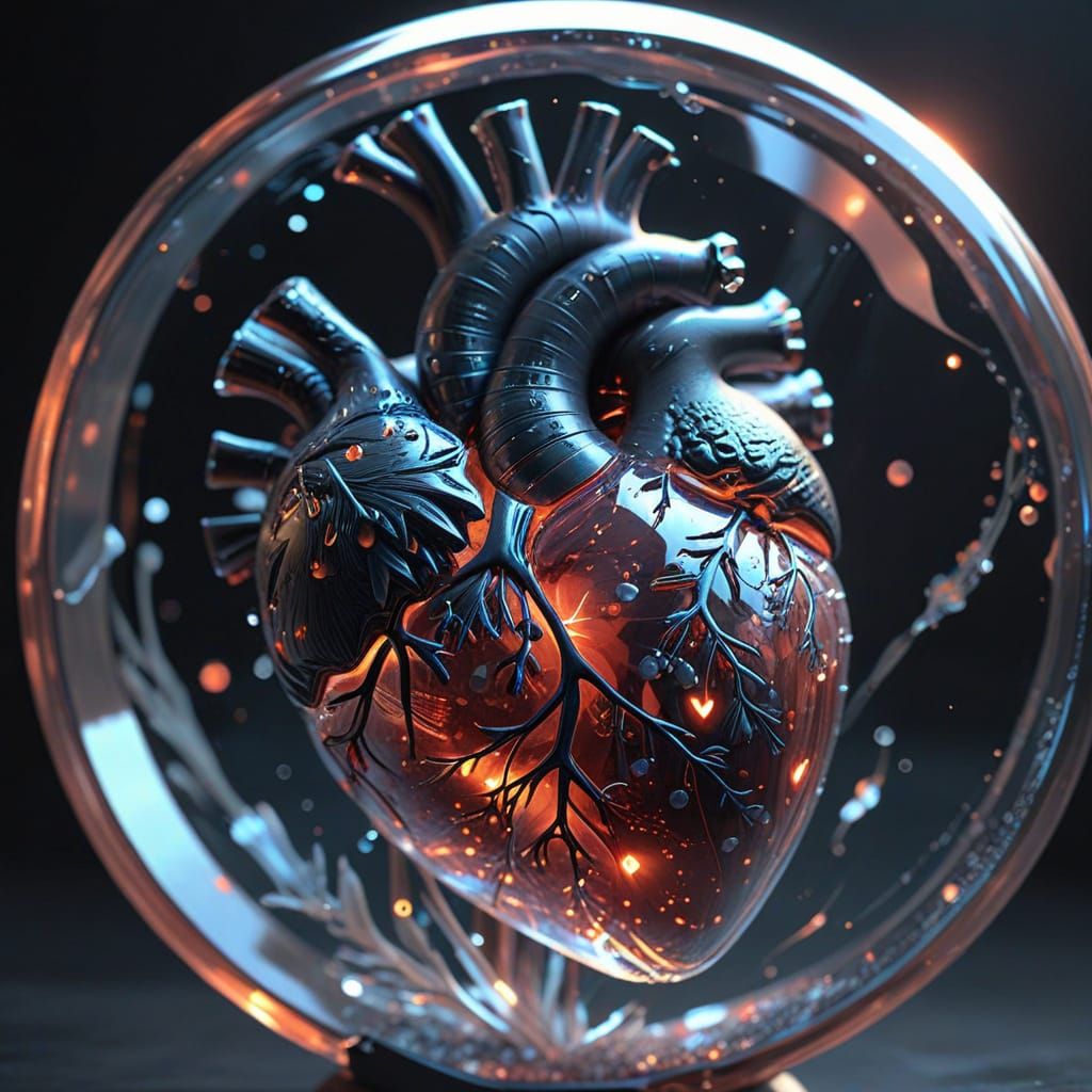 Delicate Glass Heart Shines with Ethereal Light