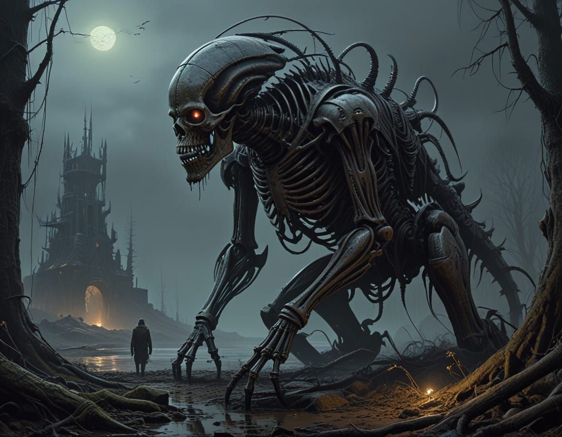 Dark Fantasy Sabatons with Organic Etchings, Inspired by Sim...