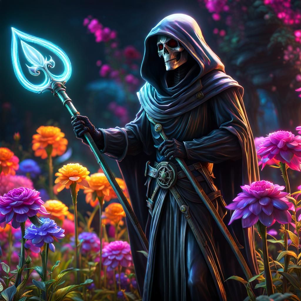 Grim Reaper's Neon Garden in Unreal Engine