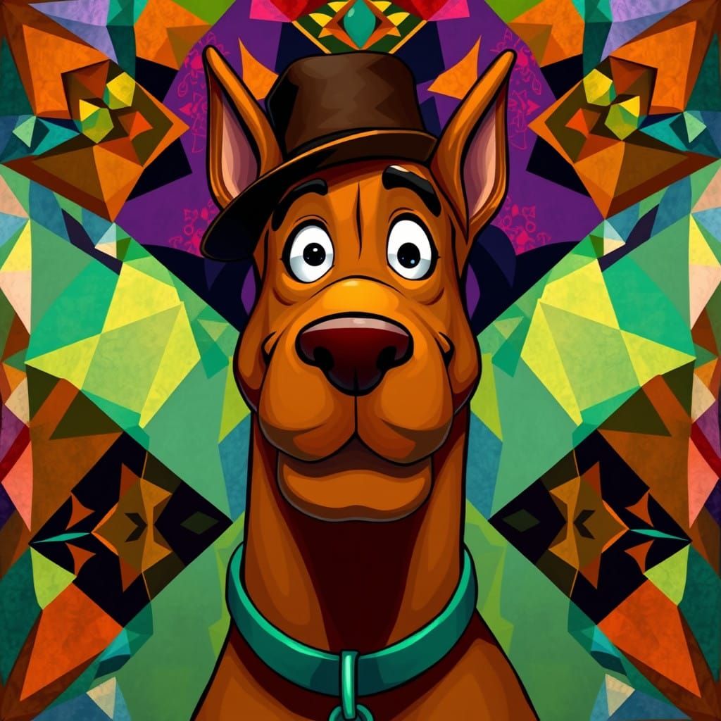 Scooby Doo in a Modern Cubist Masterpiece