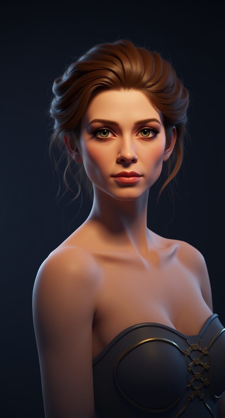 Graceful Woman Portrait in Dynamic Lighting