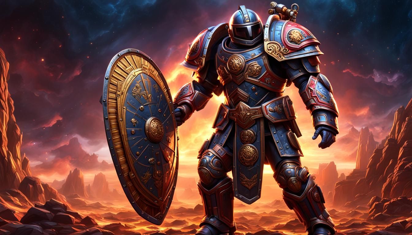 Futuristic Roman Centurion Space Marine in Powered Armor