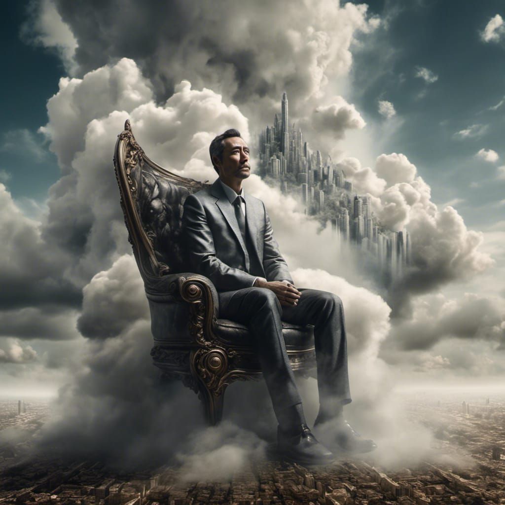 Man in Cloud Chair: a Surreal Digital Masterpiece