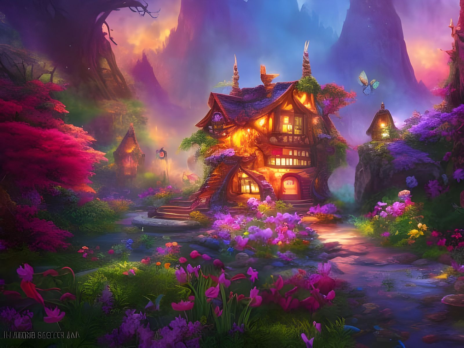 Fantasy fairy houses and landscape