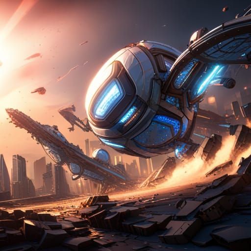 Futuristic Soccer Mech in Sci-Fi Style