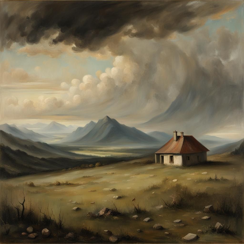 Meadow House in Odd Nerdrum Painting Style