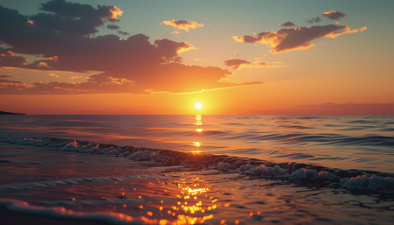 Serene Sunset Over the Ocean Horizon