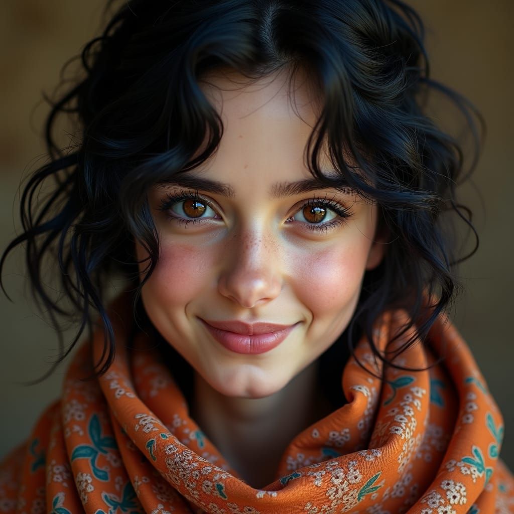 Stunning Spanish Girl Portrait in Rococo Style