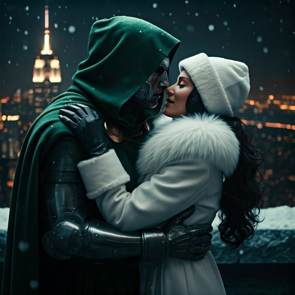 Romantic Doctor Doom Moment, Chiseled Features Exposed, in C...