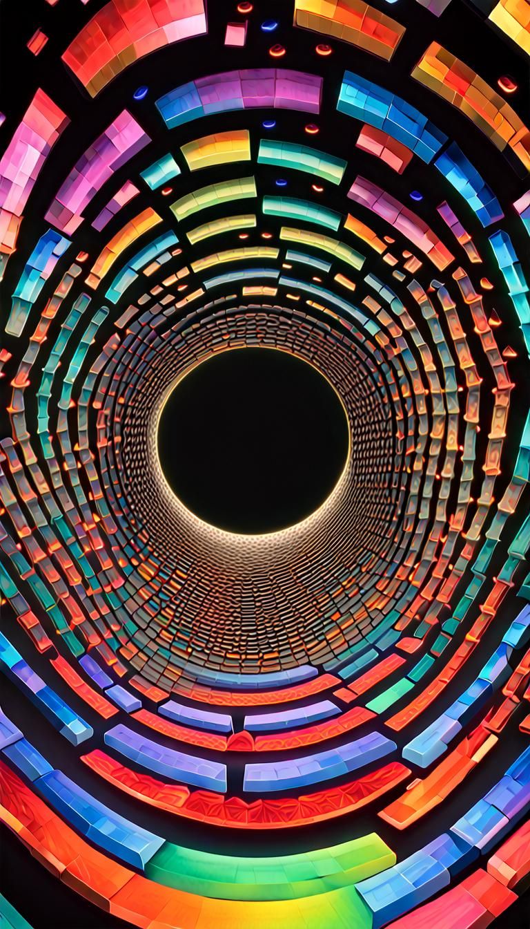 Black Hole Gravity Well in Neon 3D